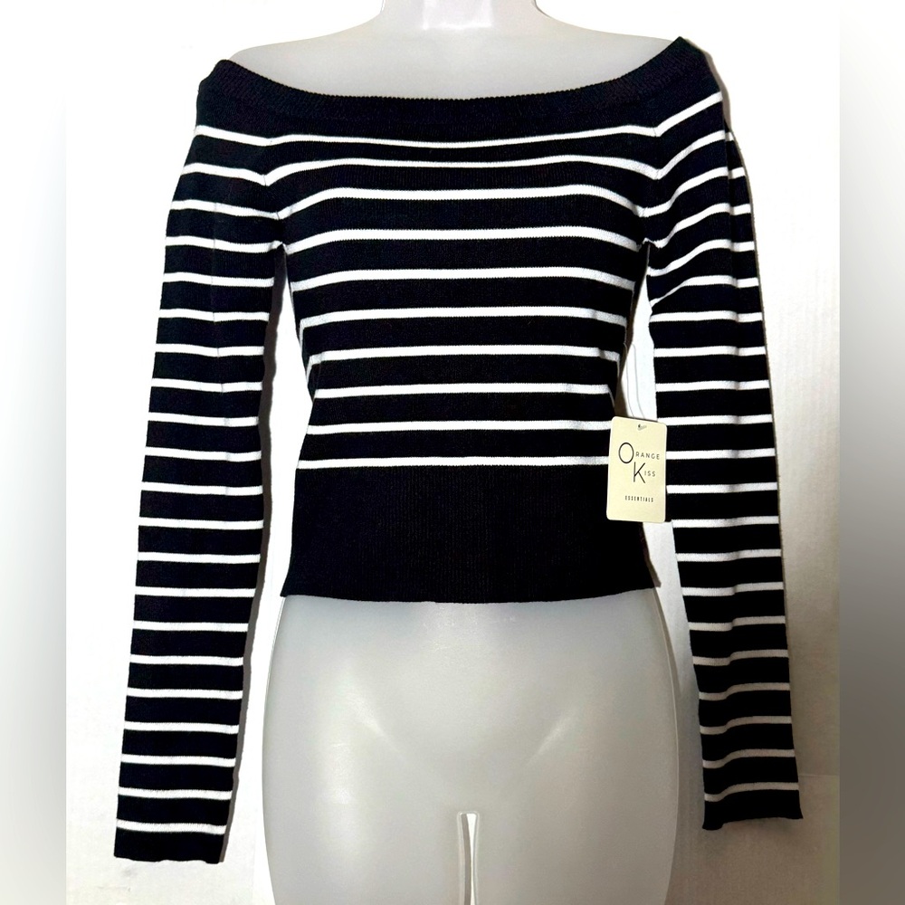 NWT Orange Kiss Essential Cropped Sweater Women's Size Large